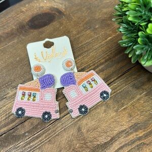 Ice Cream Truck Beaded Statement Earrings